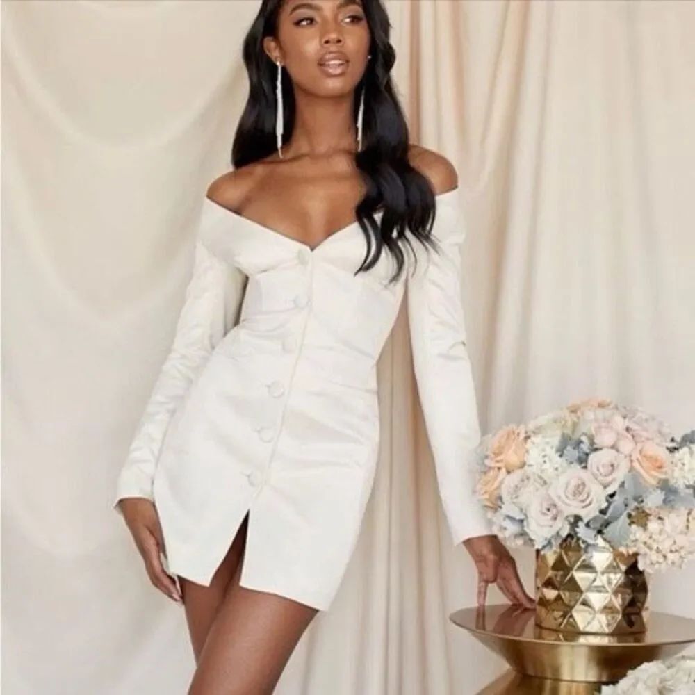 House of CB London off the Shoulder White Dress size XS